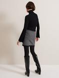 Phase Eight Tiffany Check Mini Skirt, Black/Ivory