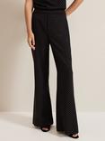 Phase Eight Samantha Stud Flared Trousers, Black