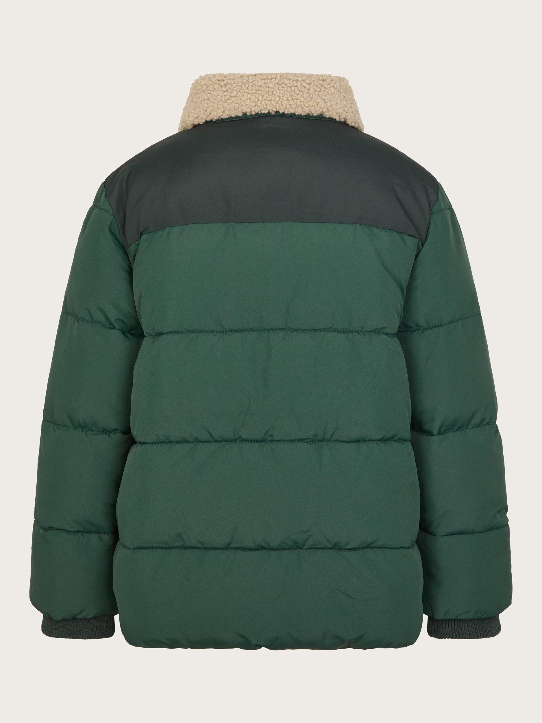 MoNsoon Kids Borg Collar Puffer Jacket Green