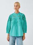 AND/OR Joelle Floral Cutwork Top, Blue