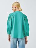 AND/OR Joelle Floral Cutwork Top, Blue
