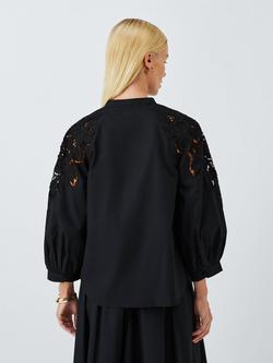 AND/OR Joelle Floral Cutwork Top - view 2, Black