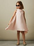 Reiss Kids' Shauna Draped Trapeze Dress, Pink