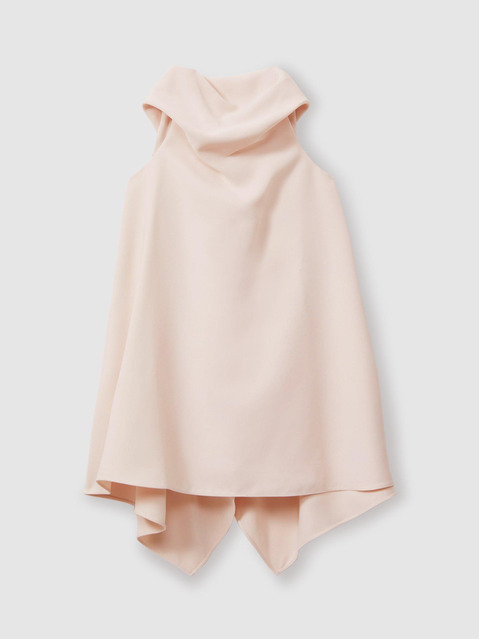 Product image 2 of 4, which shows Reiss Kids' Shauna Draped Trapeze Dress, Pink, 4-5 years