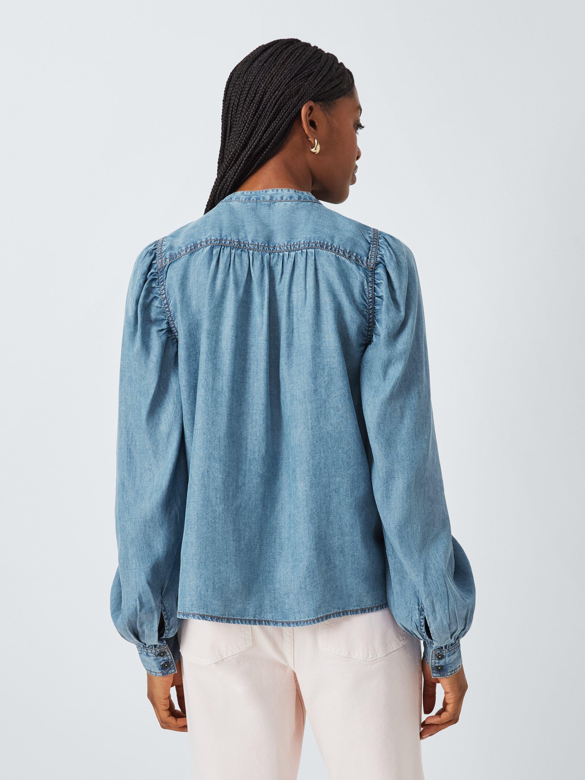 Product image 2 of 6, which shows AND/OR Etta Embellished Denim Shirt, Denim Blue, 6