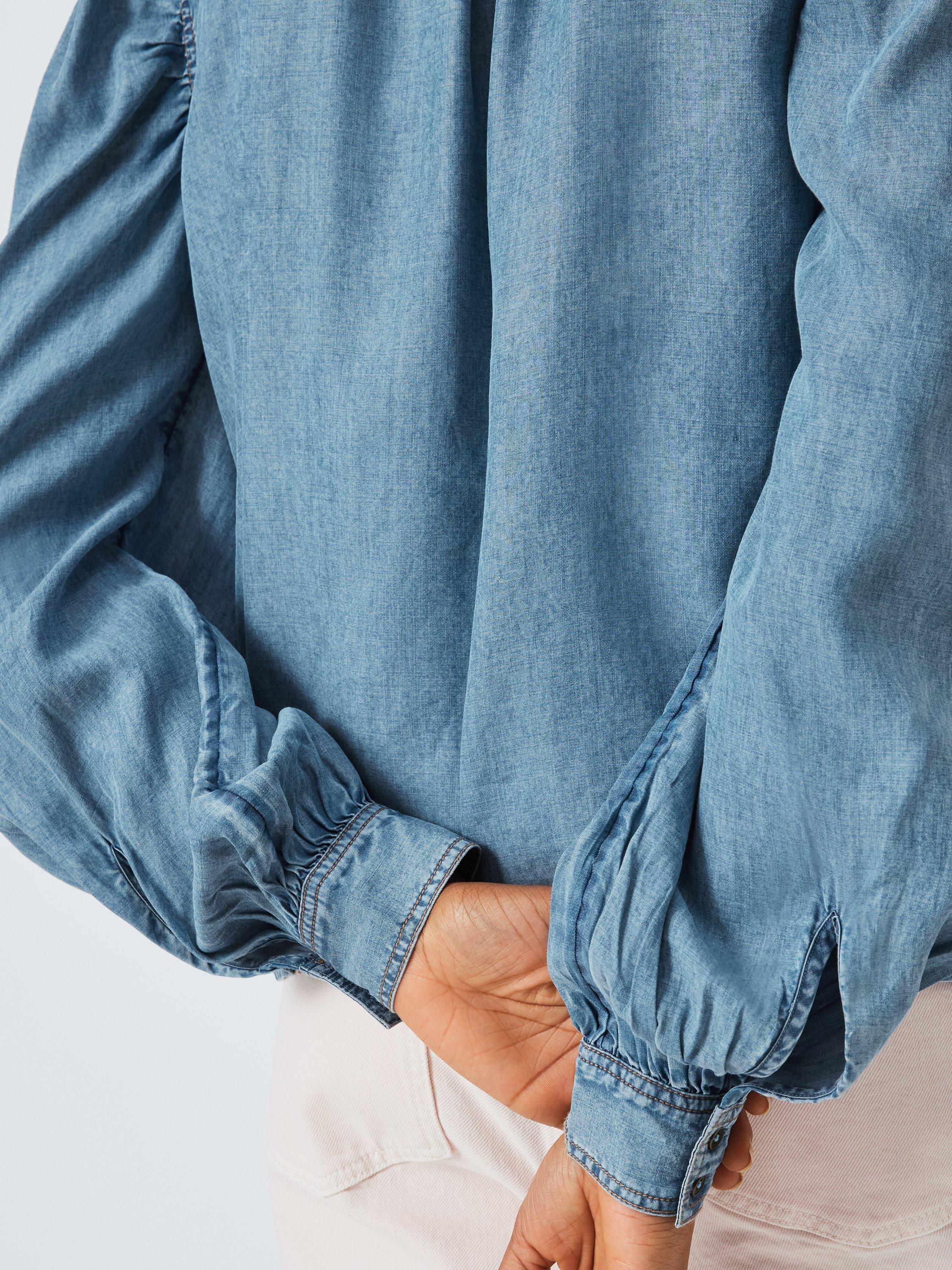 Product image 6 of 6, which shows AND/OR Etta Embellished Denim Shirt, Denim Blue, 6