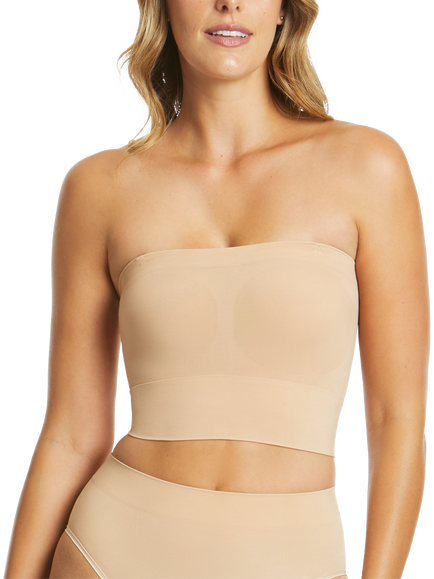 Ambra Powerlite Medium Control Shaping Longline Bandeau Top, Beige