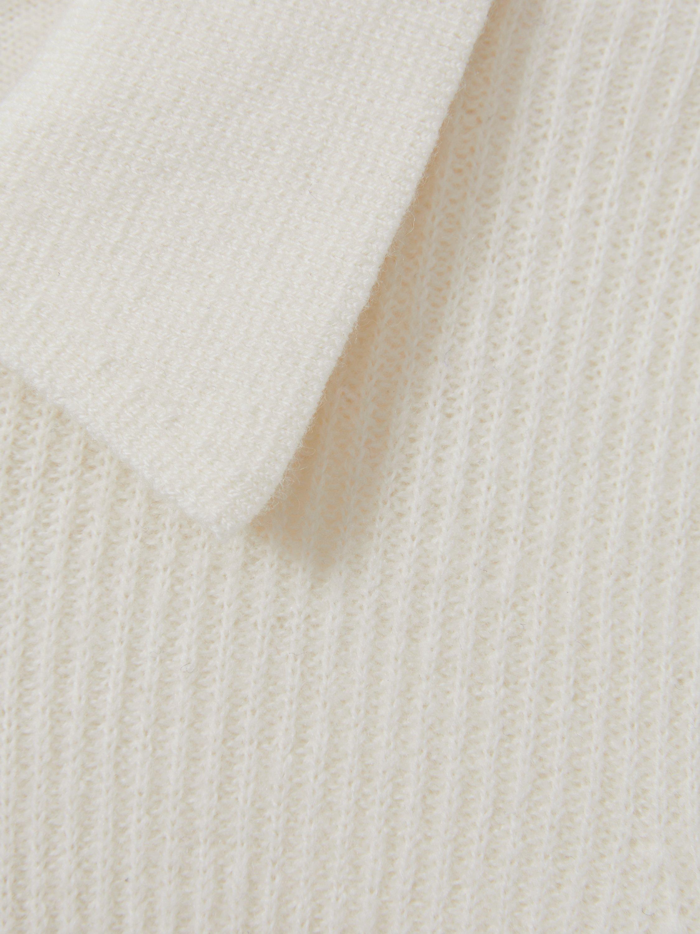 Product image 4 of 4, which shows Reiss Kids' Regis Wool Long Sleeve Polo Shirt, Off White, 5-6 years