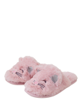 Angels by Accessorize Kiids' Cat Fluffy Mule Slippers, Pink