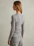 Reiss Charlie Double Layer Wool Blend Top, Grey