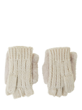 Angels by Accessorize Owl Capped Fingerless Gloves, Cream