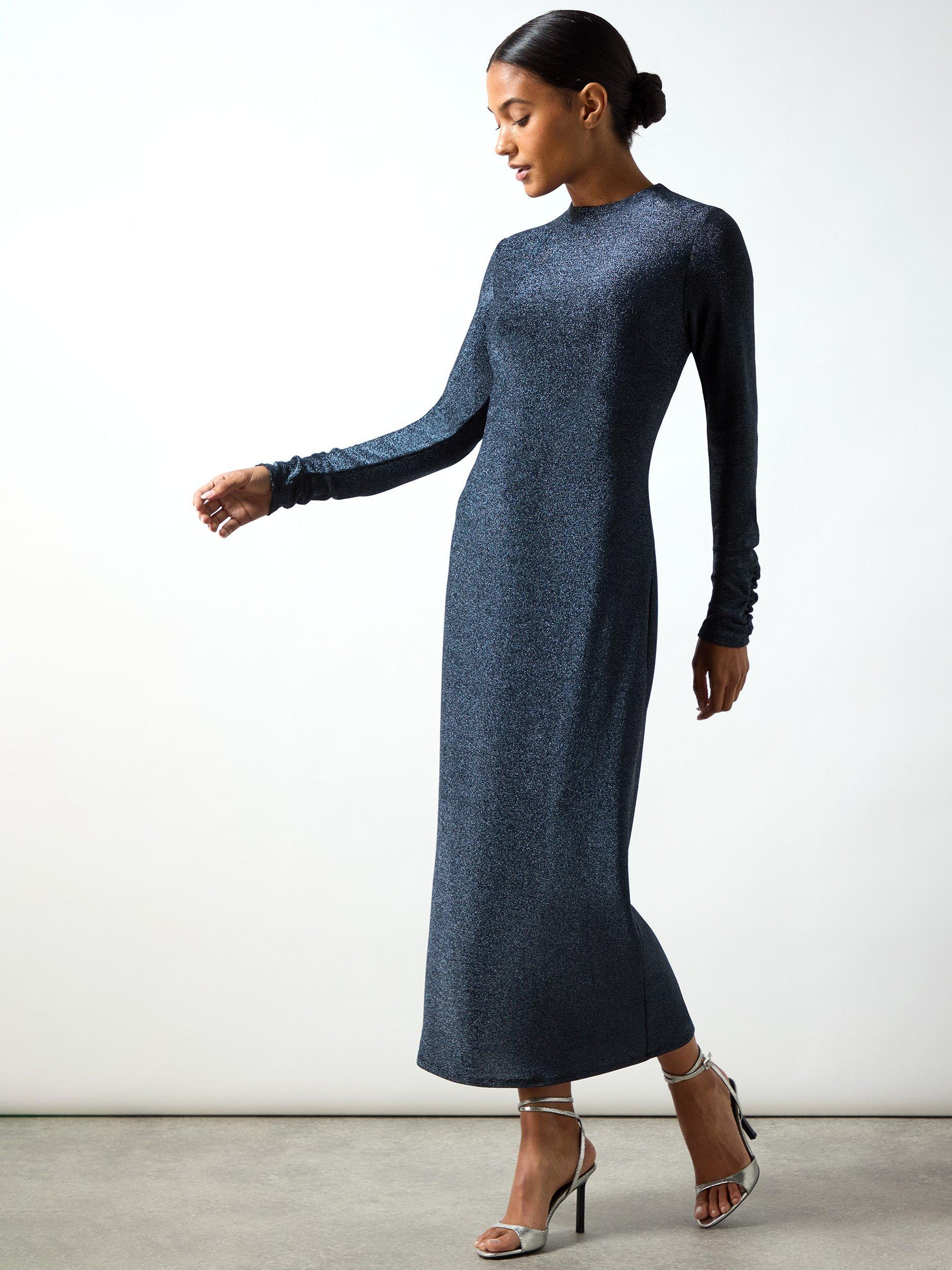 Product image 1 of 4, which shows Ro&Zo Delilah Sparkle Jersey Dress, Blue, 6