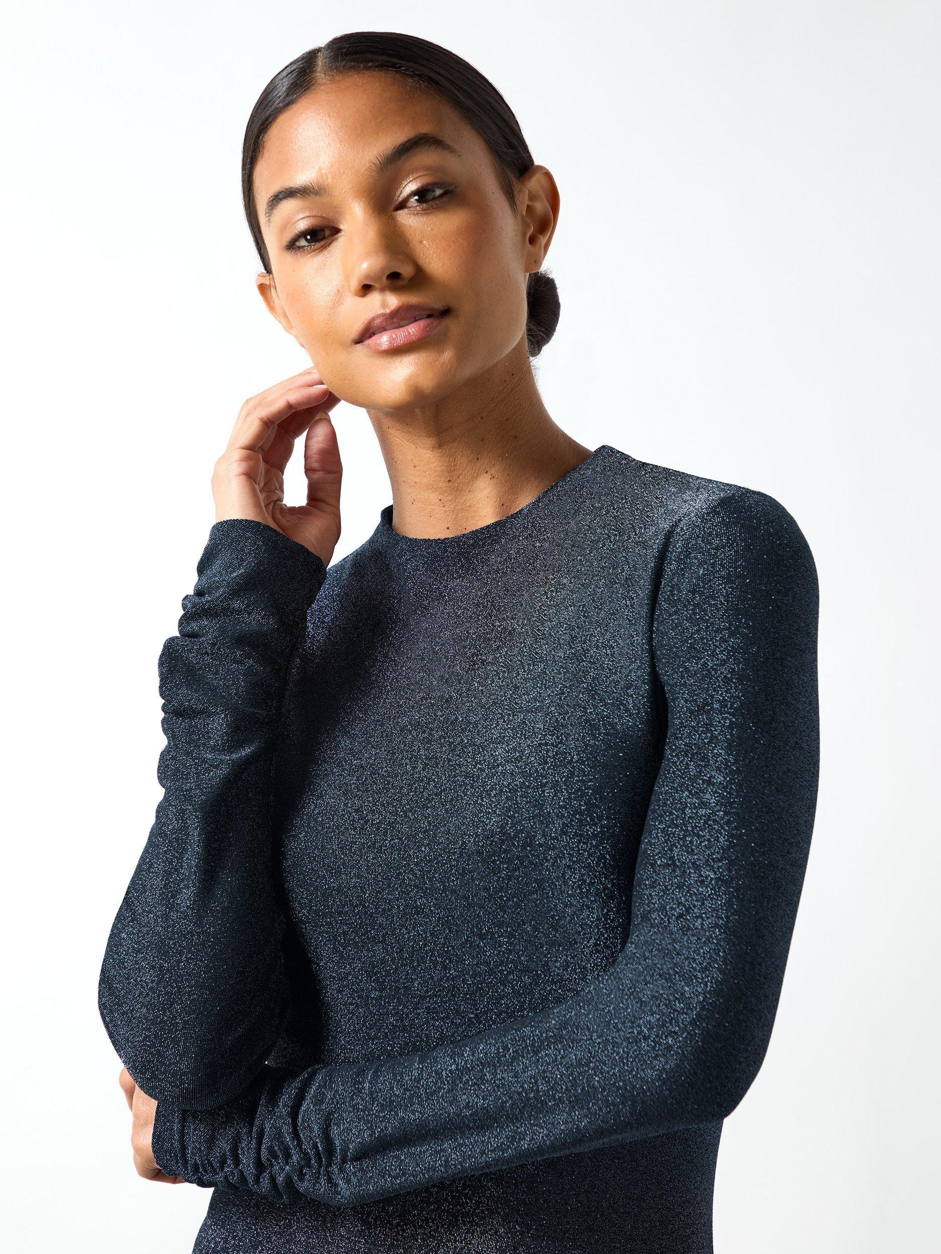 Product image 2 of 4, which shows Ro&Zo Delilah Sparkle Jersey Dress, Blue, 6