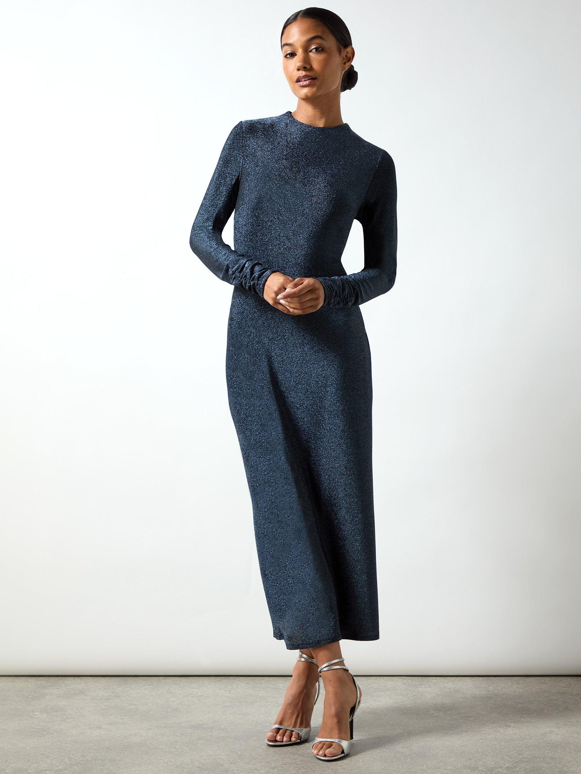 Product image 3 of 4, which shows Ro&Zo Delilah Sparkle Jersey Dress, Blue, 6