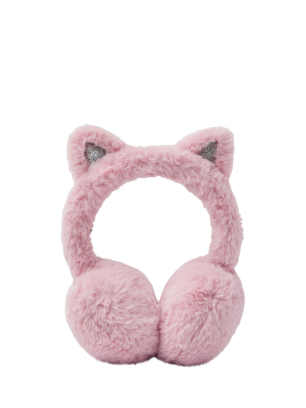 Angels by Accessorize Kids' Faux Fur Fluffy Cat Ear Muffs, Pink, Pink