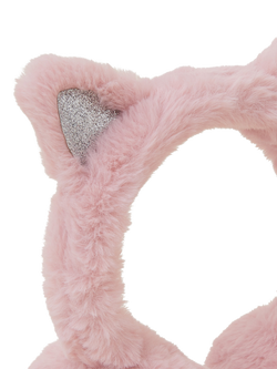 Angels by Accessorize Kids' Faux Fur Fluffy Cat Ear Muffs, Pink - view 2, Pink