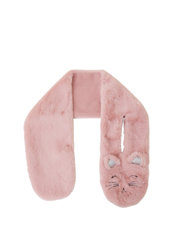 Angels by Accessorize Kids'  Fluffy Cat Scarf, Pink, 