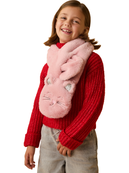 Angels by Accessorize Kids'  Fluffy Cat Scarf, Pink - view 2, 