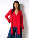 Ro&Zo Tie Neck Blouse, Red