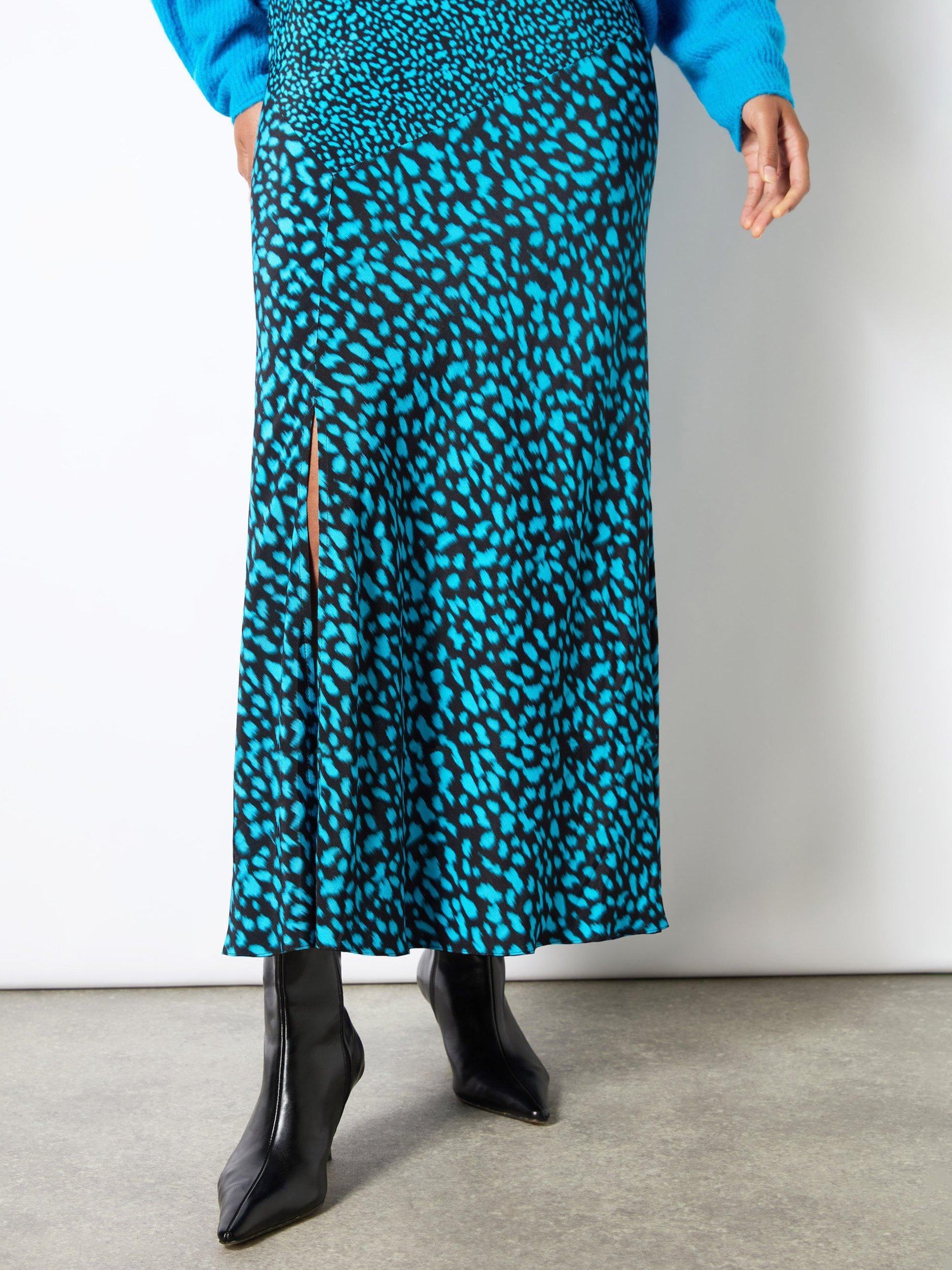 Product image 2 of 3, which shows Ro&Zo Dash Print Contrast Panel Skirt, Multi, 6