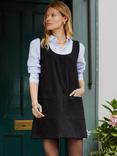 Baukjen Leah Organic Cotton Denim Pinafore Dress, Black