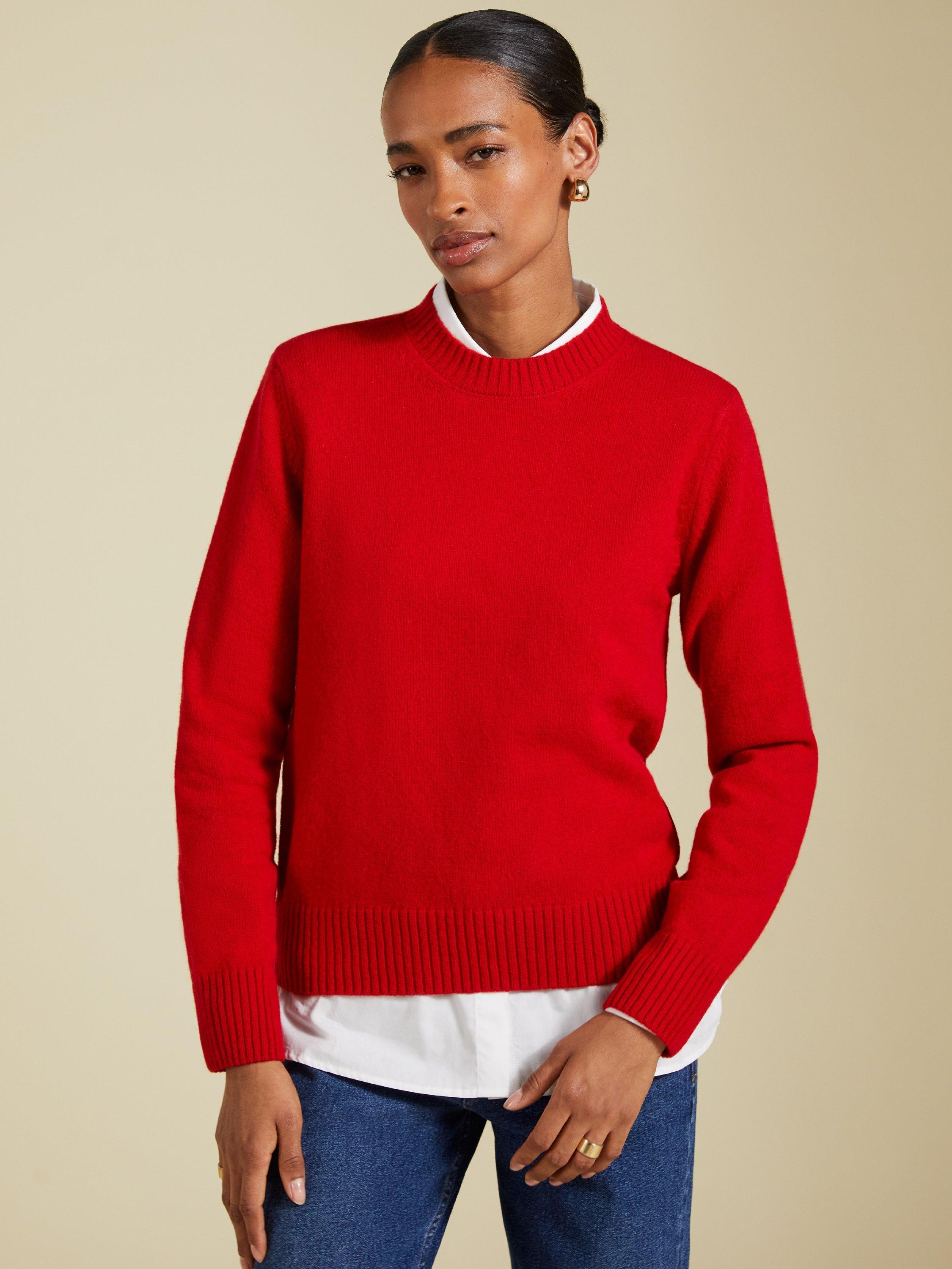 Product image 1 of 5, which shows Baukjen Zucca Wool Blend Jumper, Crimson Red, 8