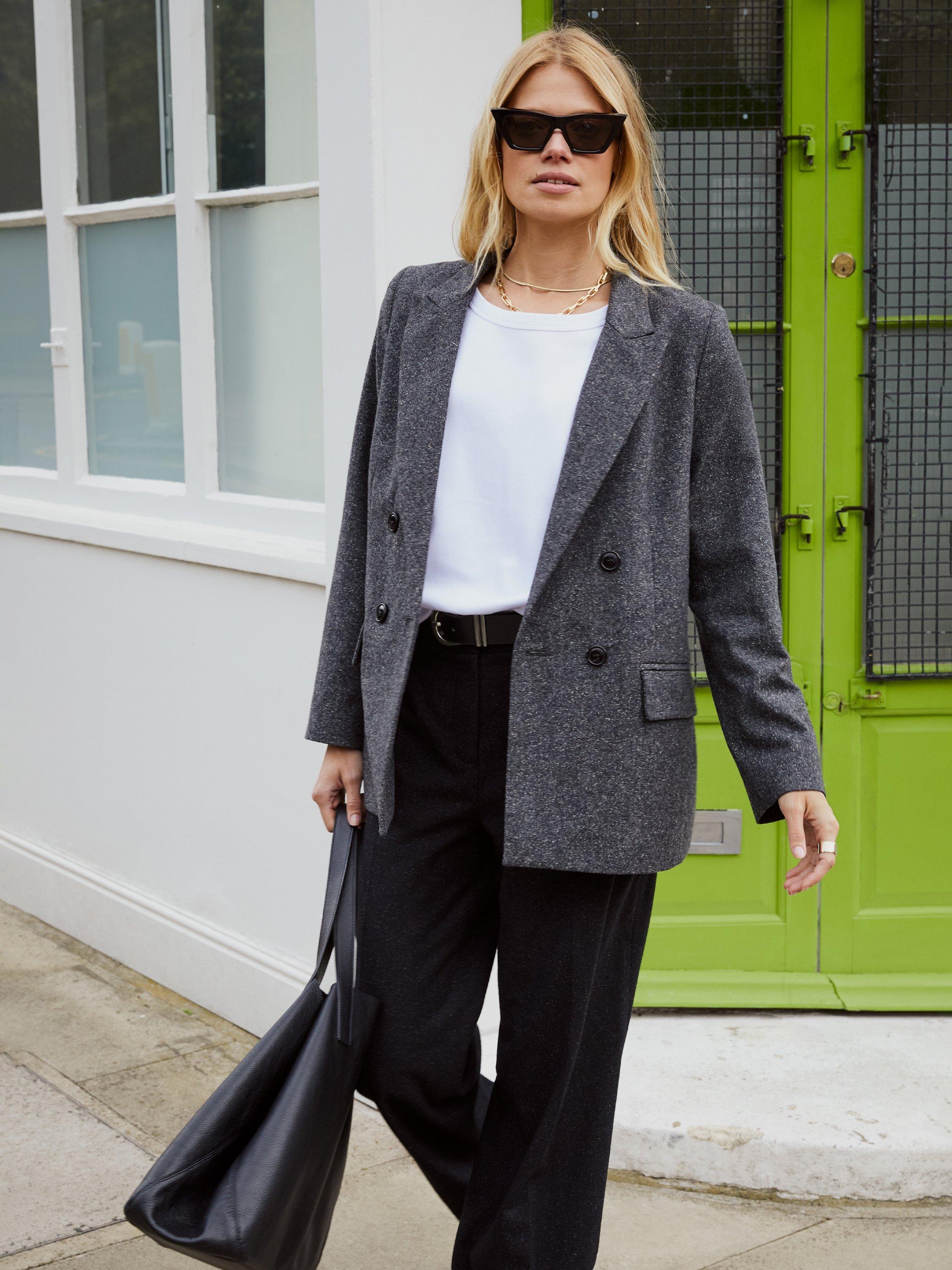 Baukjen Eugenie Wool Blend Blazer, Grey
