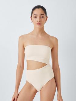 John Lewis Paris Cut Out Swimsuit, Cream, Cream