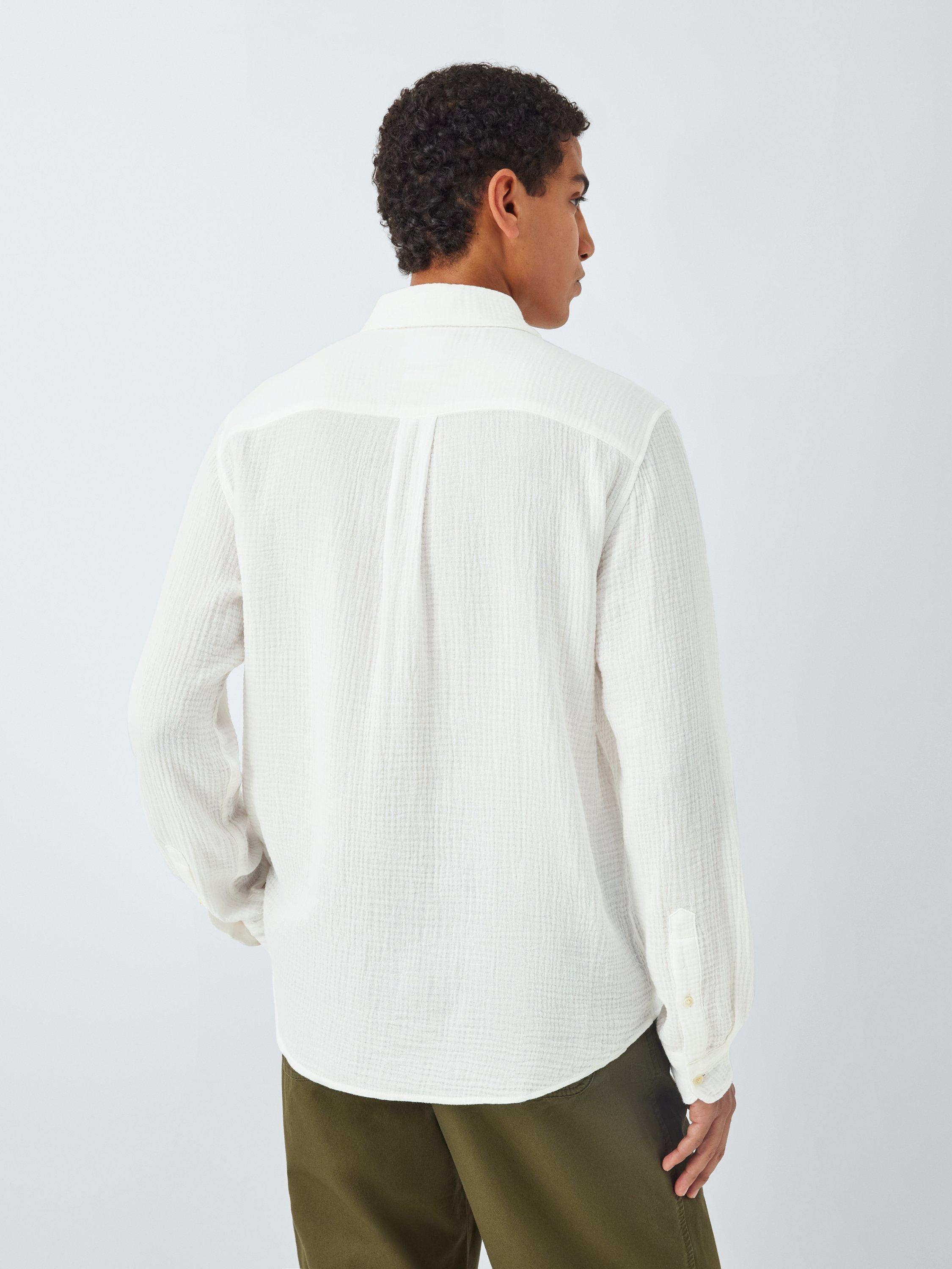Product image 2 of 6, which shows John Lewis Resort Collection Cotton Muslin Long Sleeve Shirt, White, S