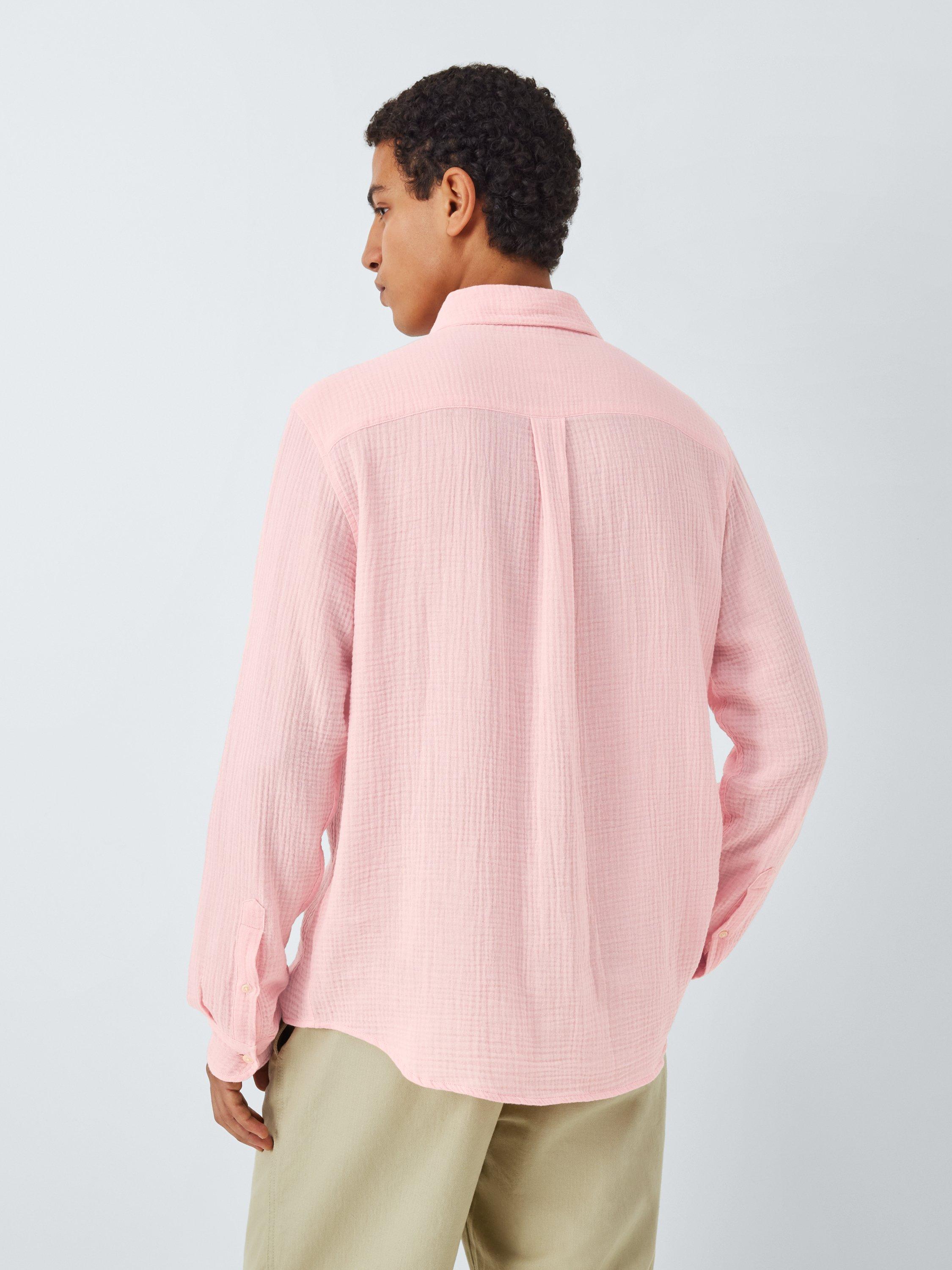 Product image 2 of 6, which shows John Lewis Resort Collection Cotton Muslin Long Sleeve Shirt, Light Pink, S
