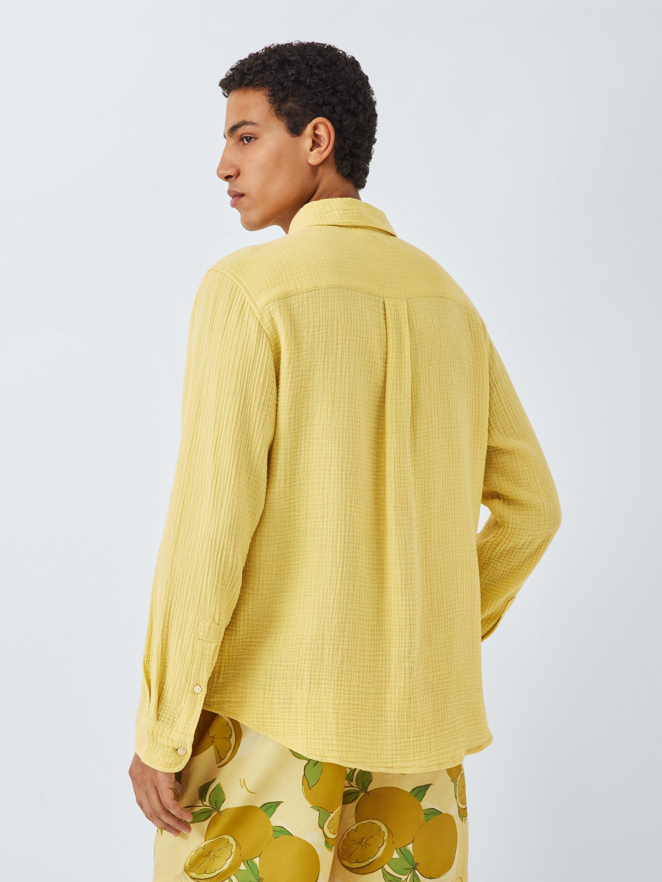 Product image 2 of 6, which shows John Lewis Resort Collection Cotton Muslin Long Sleeve Shirt, Yellow, S