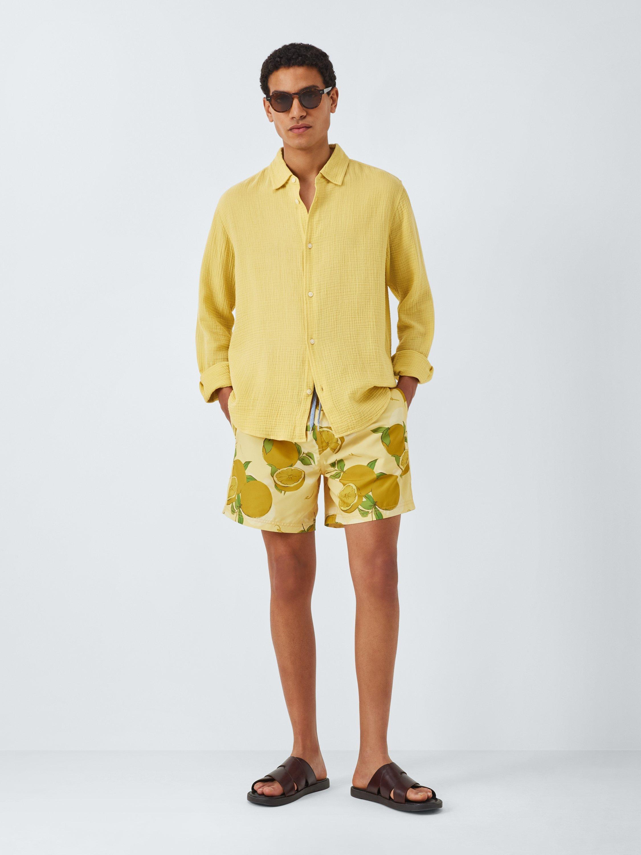 Product image 3 of 6, which shows John Lewis Resort Collection Cotton Muslin Long Sleeve Shirt, Yellow, S
