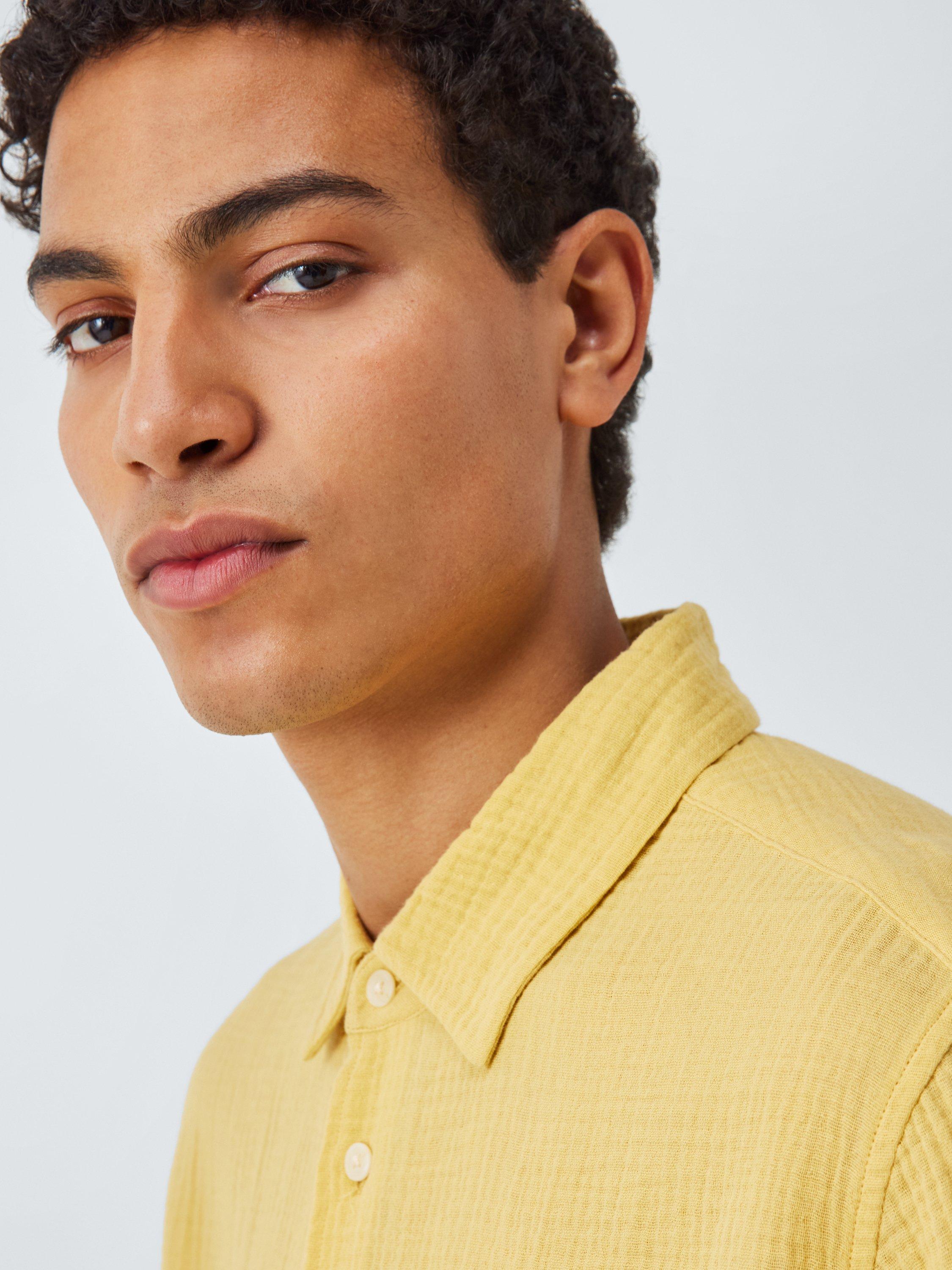 Product image 6 of 6, which shows John Lewis Resort Collection Cotton Muslin Long Sleeve Shirt, Yellow, S