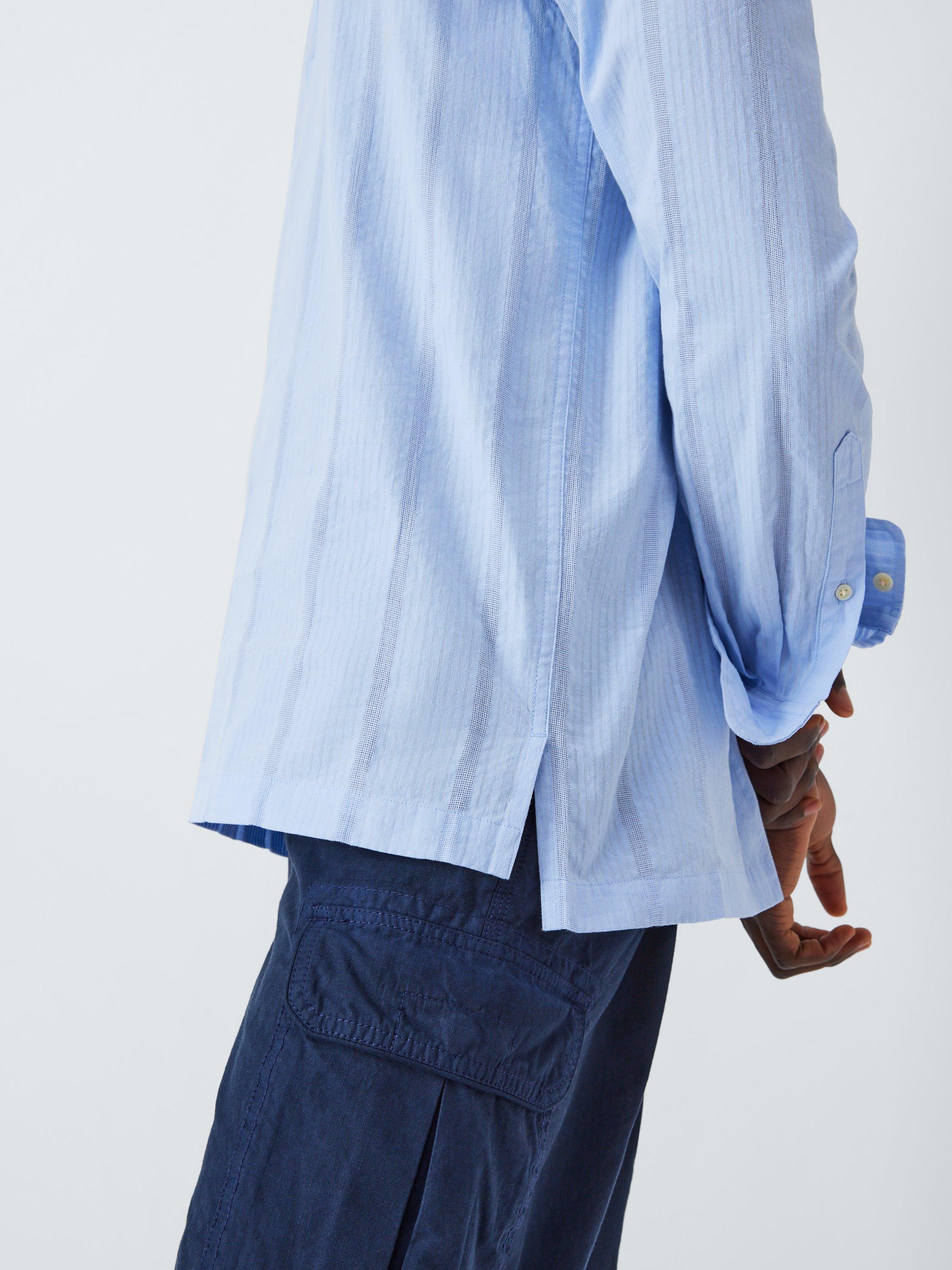 Product image 6 of 6, which shows John Lewis Resort Collection Seersucker Skipper Collar Long Sleeve Shirt, Light Blue, S