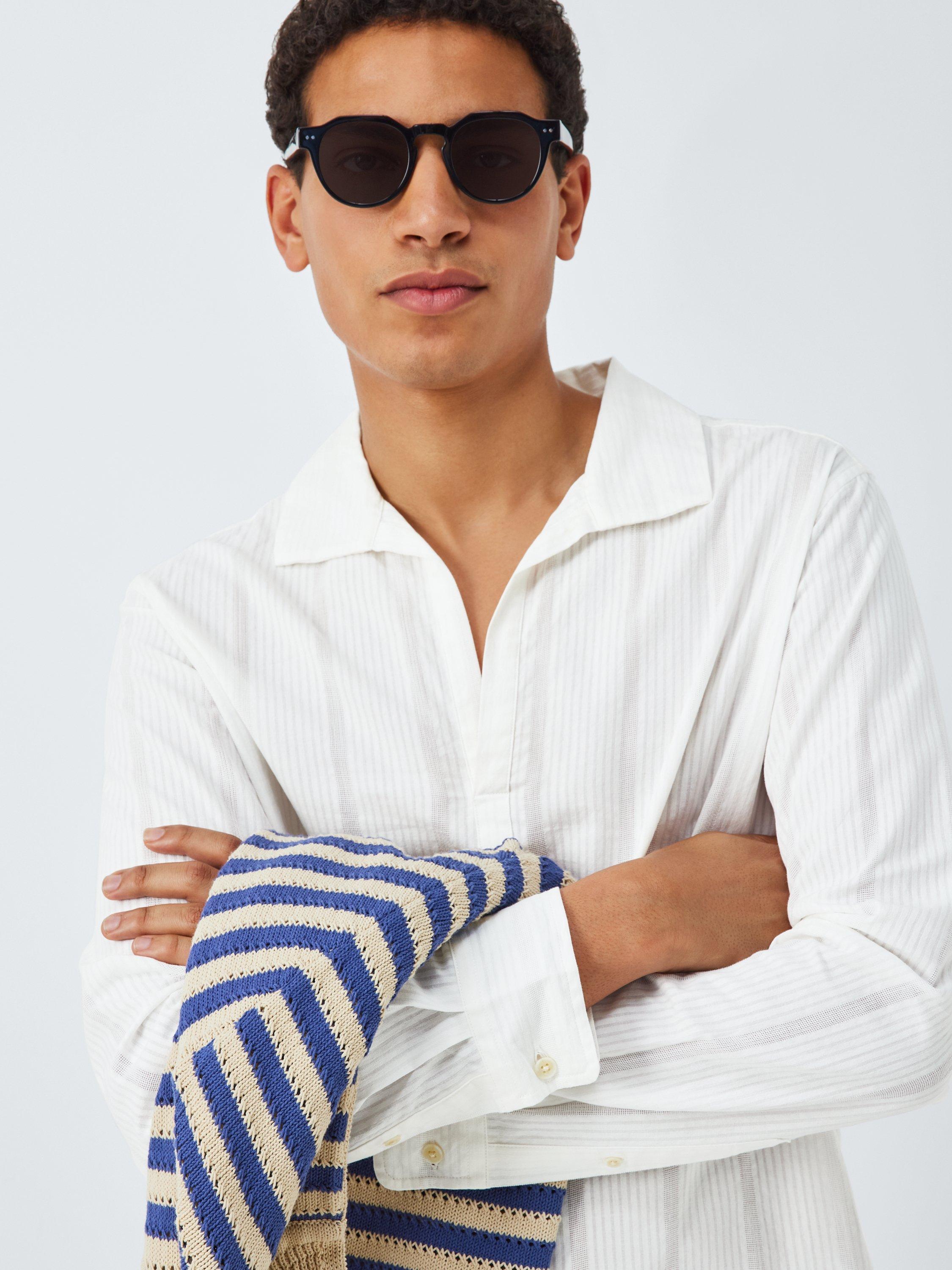Product image 5 of 6, which shows John Lewis Resort Collection Seersucker Skipper Collar Long Sleeve Shirt, White, S