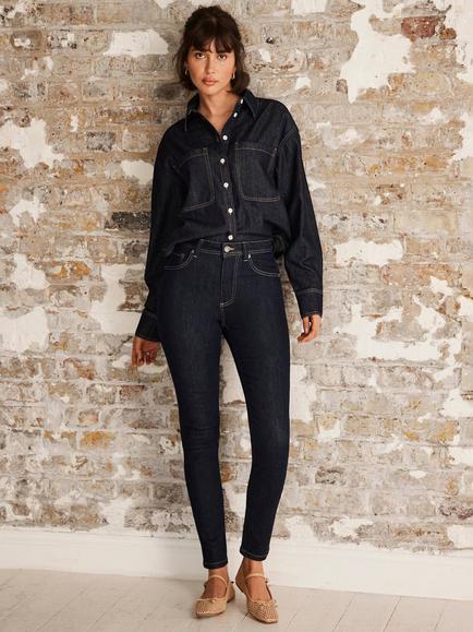 Mint Velvet Sculpting Skinny Jeans, Dark Blue, Dark Blue