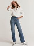 Mint Velvet High Rise Straight Leg Jeans, Blue