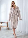 Chelsea Peers Leopard Burnout Fleece Dressing Gown, Brown