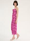 OMNES Riviera Wave Print Dress, Magenta