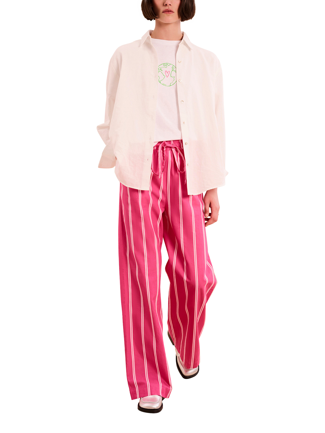 OMNES Ramela Stripe Straight Leg Trousers