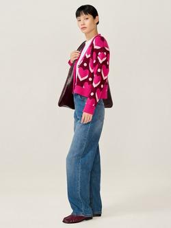OMNES Heather Cardigan - view 2, Magenta