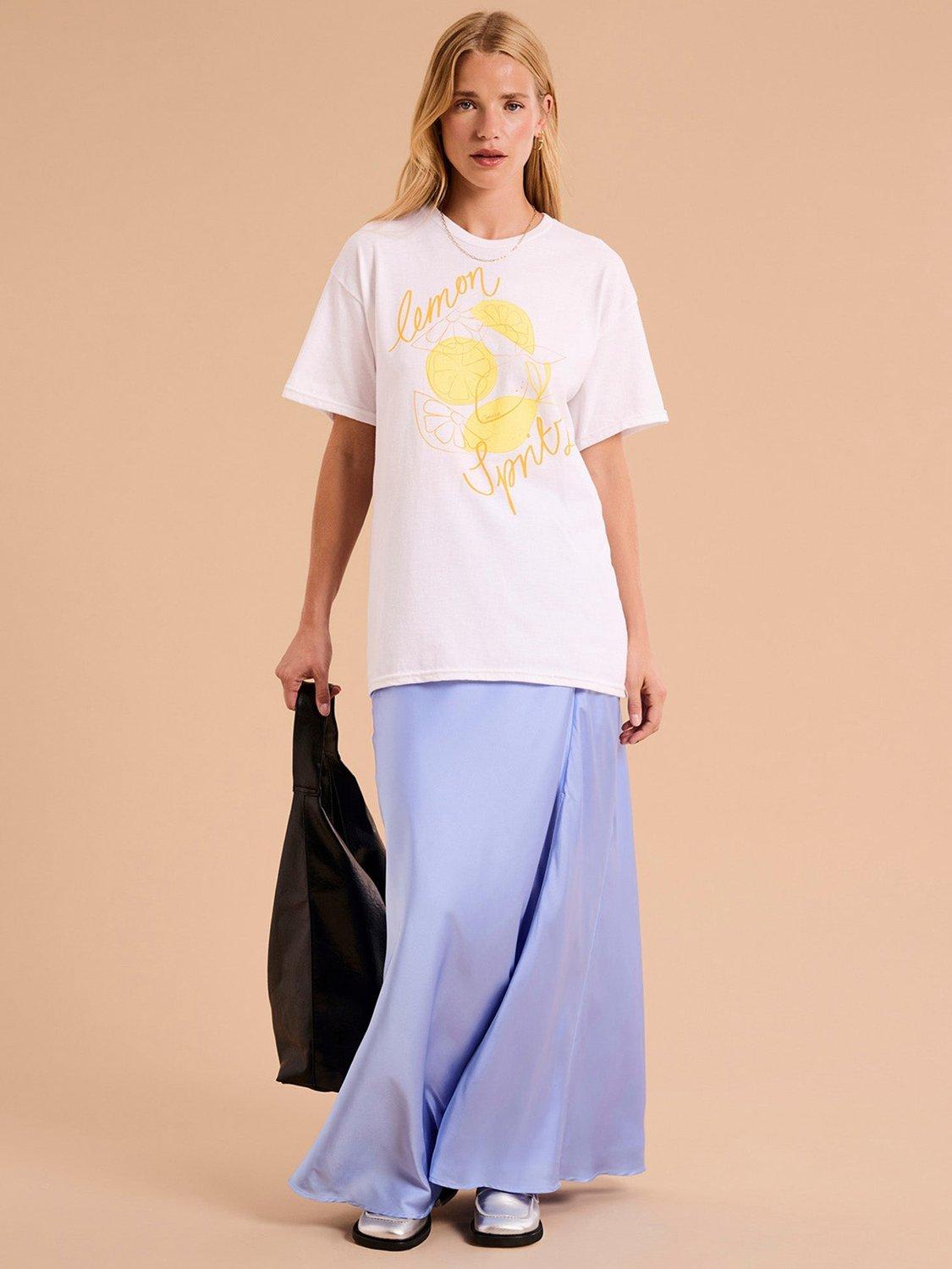 Product image 1 of 5, which shows OMNES Lemon Spritz T-Shirt, White, S
