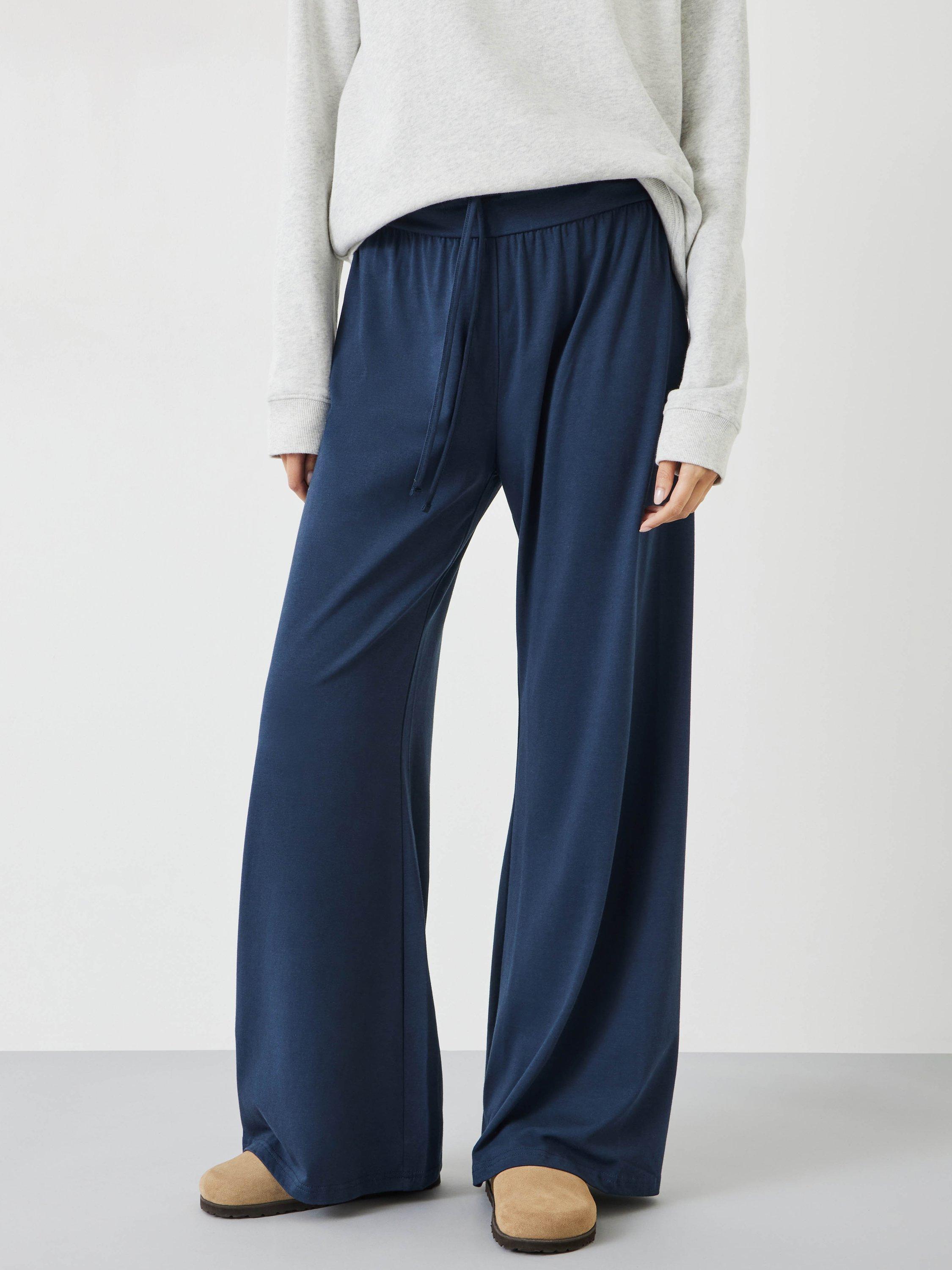 Product image 2 of 4, which shows HUSH Amie Wide Leg Joggers, Midnight Navy, XXS