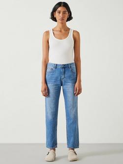 HUSH Straight Boyfriend Jeans, Vintage Washed Blue - view 2, Mid Authentc Wash