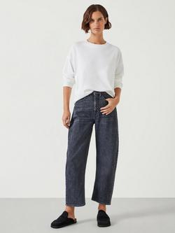 HUSH Cordelia Barrel Leg Jeans, Washed Grey Denim