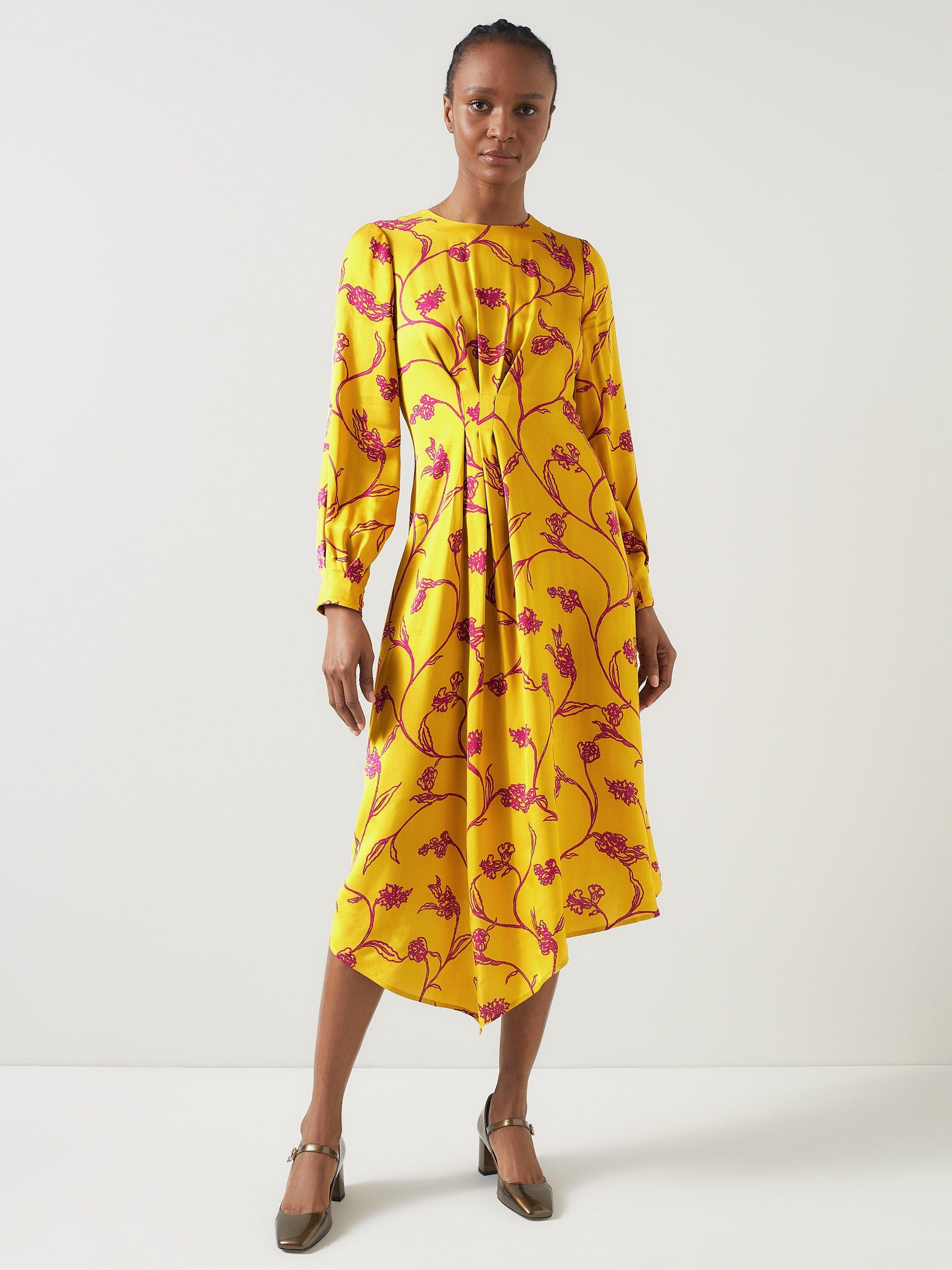 L.K.Bennett Henrietta Flowers Dress Yellow