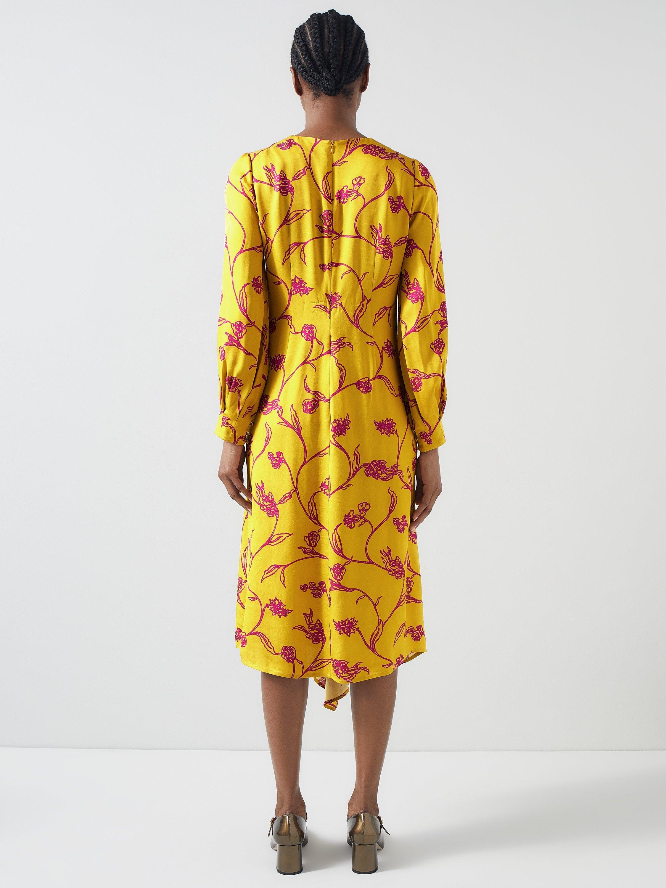 Product image 3 of 5, which shows L.K.Bennett Henrietta Flowers Dress, Yellow, 20