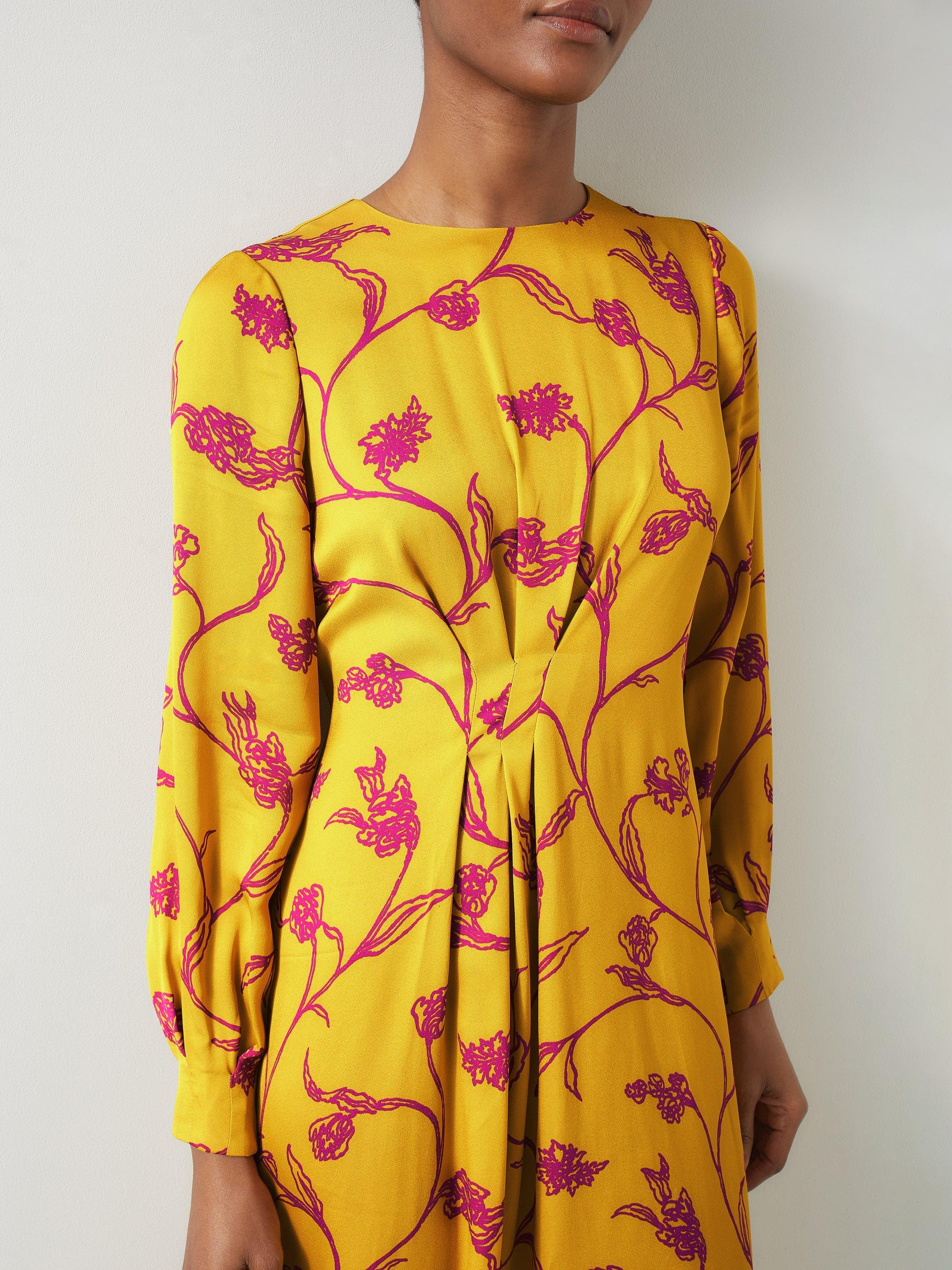 Product image 4 of 5, which shows L.K.Bennett Henrietta Flowers Dress, Yellow, 20