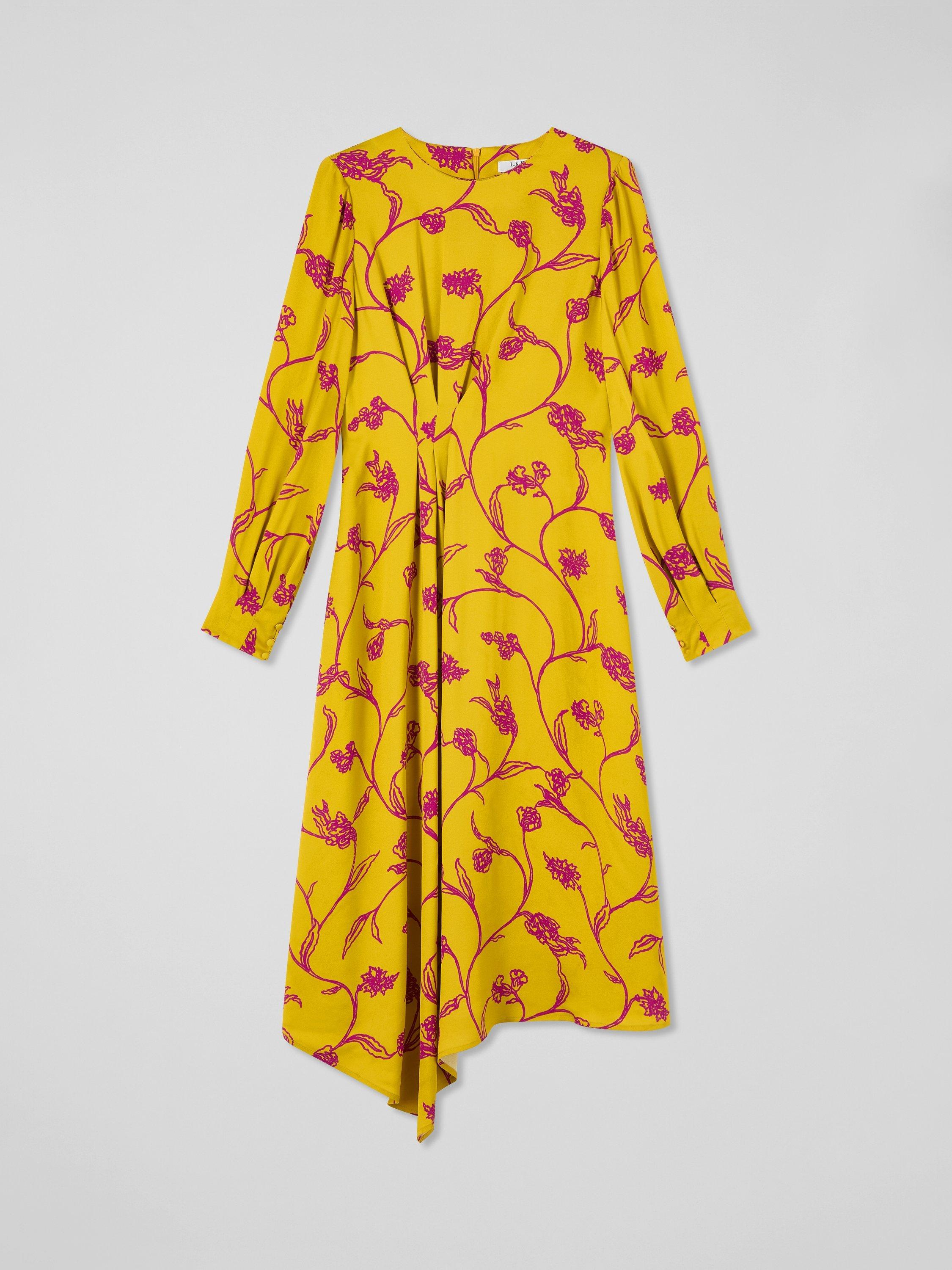 Product image 5 of 5, which shows L.K.Bennett Henrietta Flowers Dress, Yellow, 20