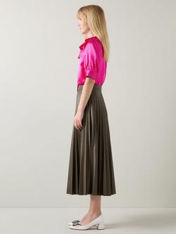 L.K.Bennett Coco Silk Blend Top - view 2, Bright Pink